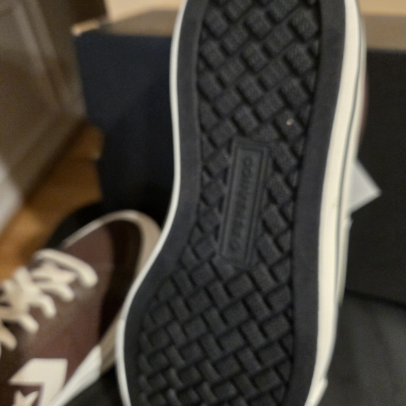 Converse Brown Canvas Sneakers With Leather Trim & Cushion Comfort Insoles - Picture 3 of 5